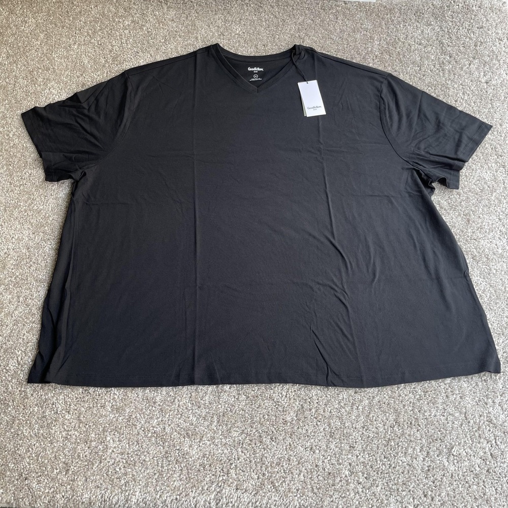 Goodfellow & Co Shirt Mens 5XL Black V-Neck Every Wear Tee T-Shirt Big Tall